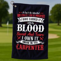Carpenter Woodworking Golf Towel