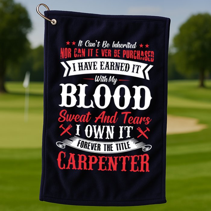 Carpenter Woodworking Golf Towel