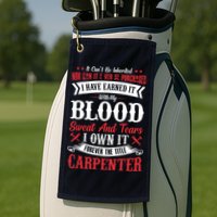 Carpenter Woodworking Golf Towel