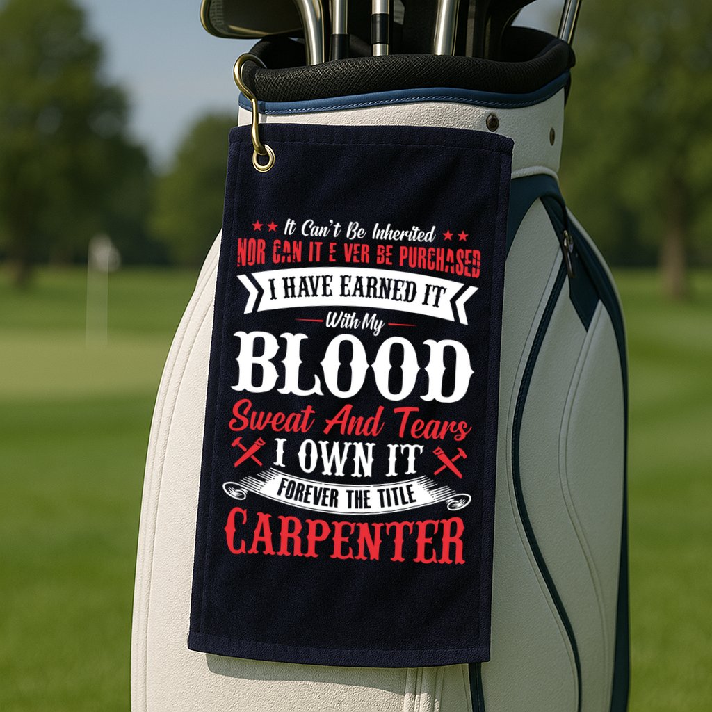 Carpenter Woodworking Golf Towel