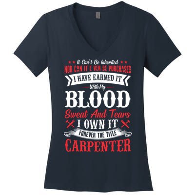 Carpenter Woodworking Women's V-Neck T-Shirt