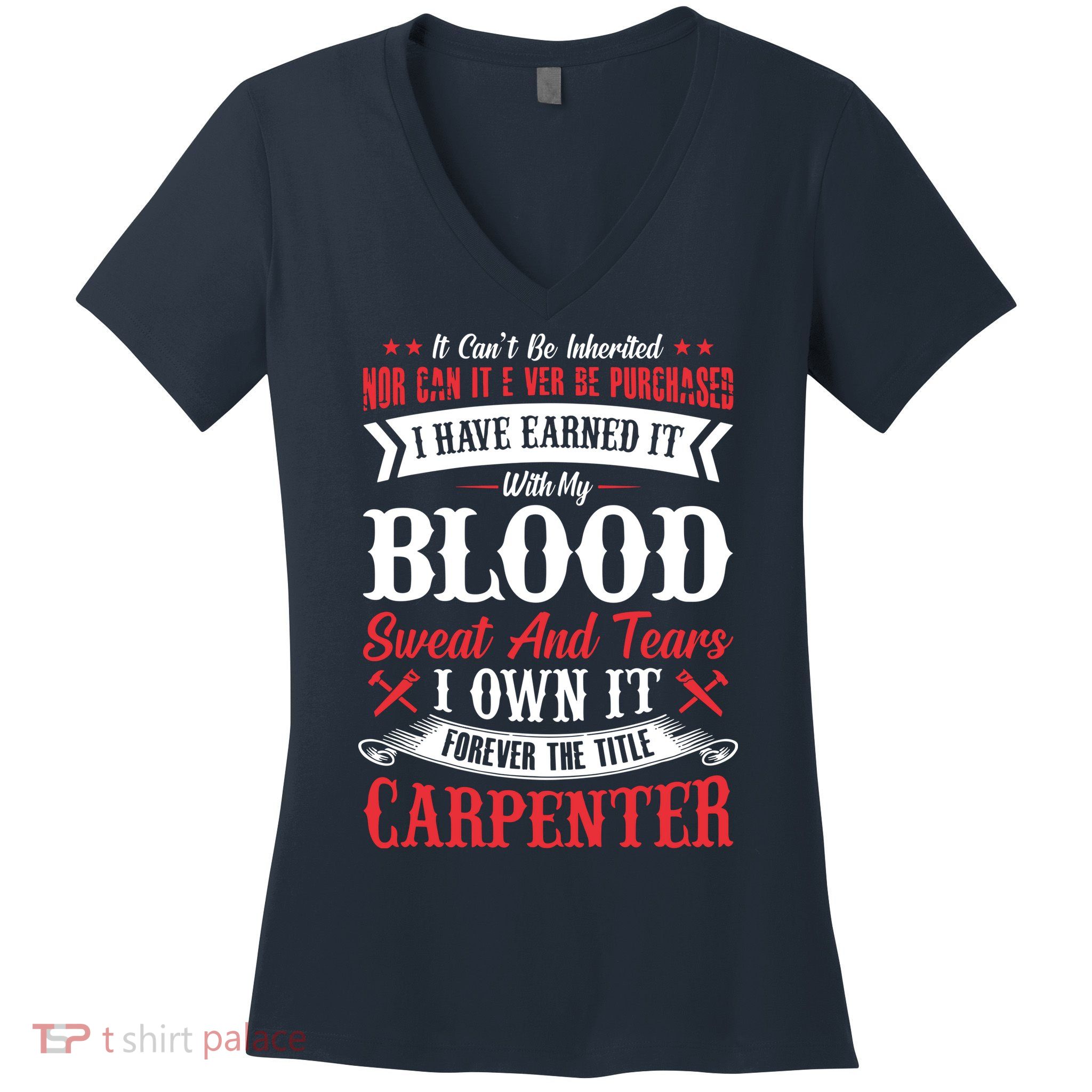 Carpenter Woodworking Women's V-Neck T-Shirt