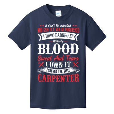 Carpenter Woodworking Kids T-Shirt