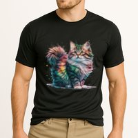Cat Women Colourful Watercolour Cat Cooling Performance Crew T-Shirt