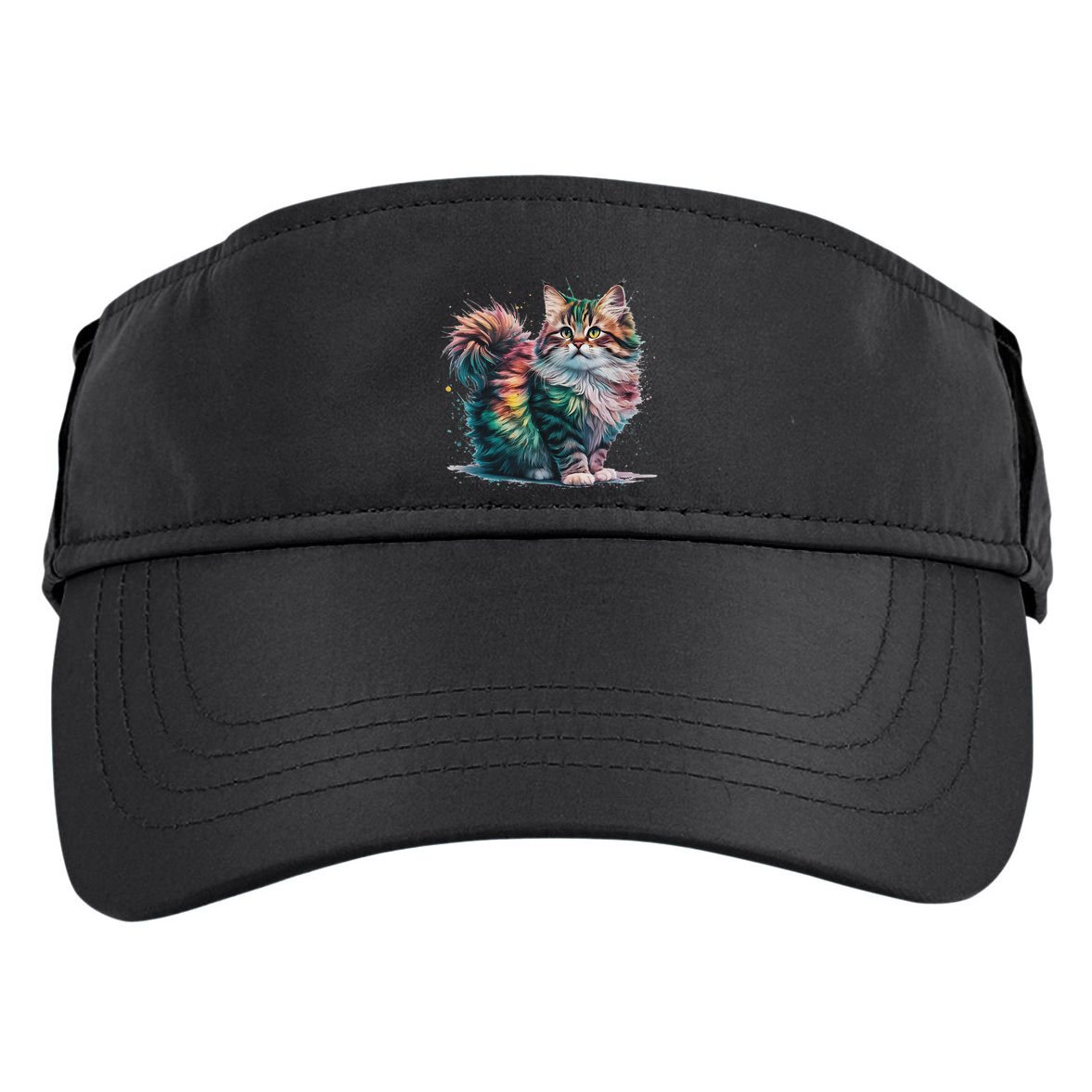 Cat Women Colourful Watercolour Cat Adult Drive Performance Visor