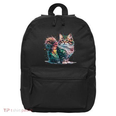 Cat Women Colourful Watercolour Cat 16 in Basic Backpack