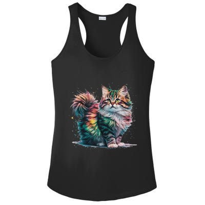 Cat Women Colourful Watercolour Cat Ladies PosiCharge Competitor Racerback Tank