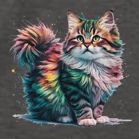 Cat Women Colourful Watercolour Cat Vector Backpack