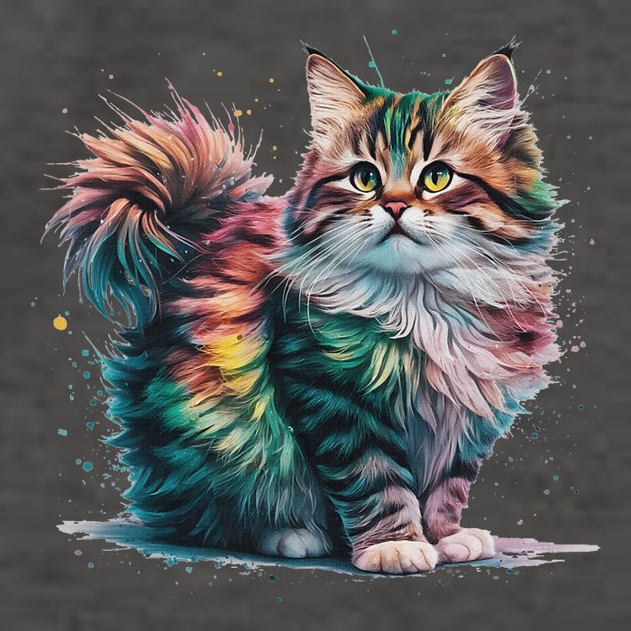 Cat Women Colourful Watercolour Cat Vector Backpack