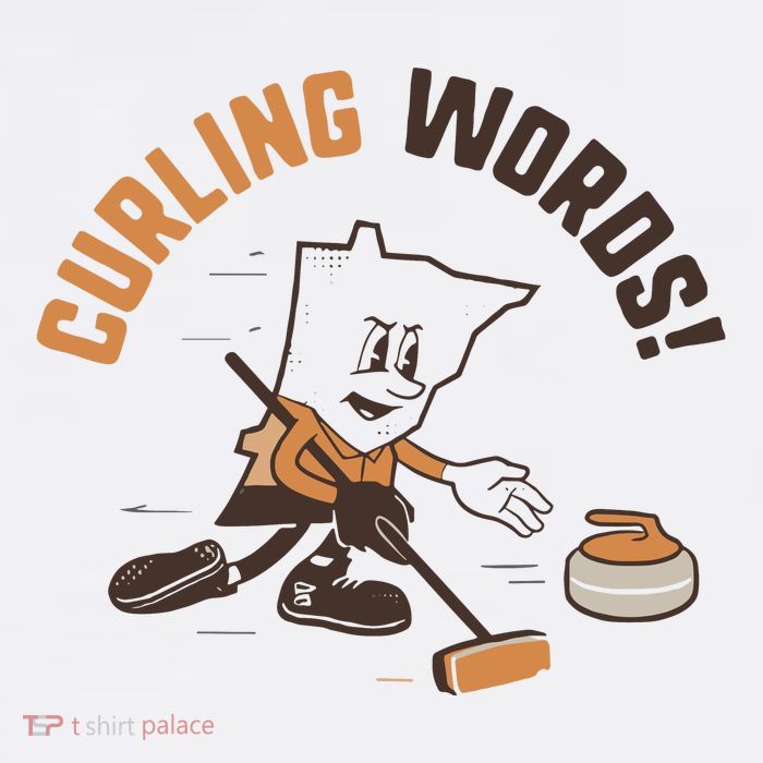 Curling Words Button