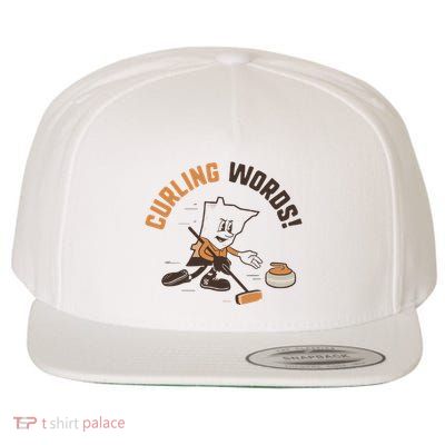 Curling Words Wool Snapback Cap