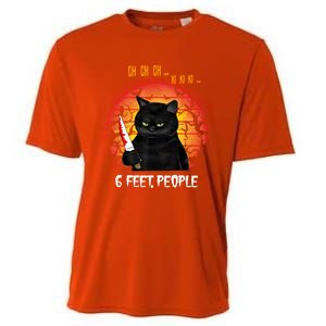 Creepy Witch Cat And Knife 6 Feet People Horrible Halloween Funny Gift Cooling Performance Crew T-Shirt