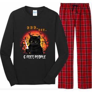 Creepy Witch Cat And Knife 6 Feet People Horrible Halloween Funny Gift Long Sleeve Pajama Set