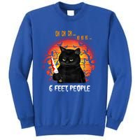 Creepy Witch Cat And Knife 6 Feet People Horrible Halloween Funny Gift Sweatshirt