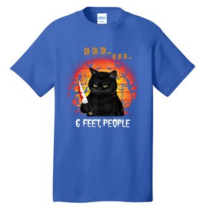 Creepy Witch Cat And Knife 6 Feet People Horrible Halloween Funny Gift Tall T-Shirt