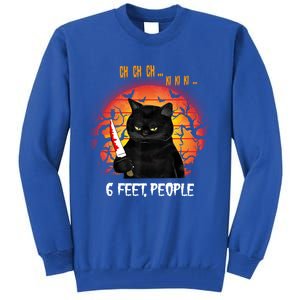 Creepy Witch Cat And Knife 6 Feet People Horrible Halloween Funny Gift Tall Sweatshirt