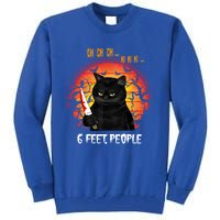 Creepy Witch Cat And Knife 6 Feet People Horrible Halloween Funny Gift Tall Sweatshirt