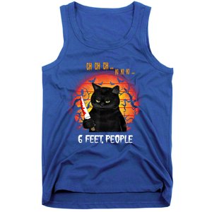 Creepy Witch Cat And Knife 6 Feet People Horrible Halloween Funny Gift Tank Top