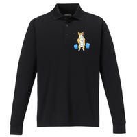 Corgi Weightlifting Performance Long Sleeve Polo