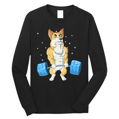 Corgi Weightlifting Long Sleeve Shirt