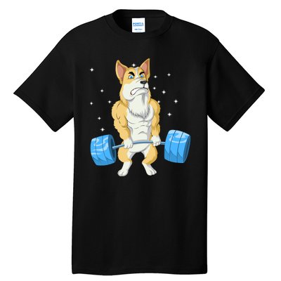 Corgi Weightlifting Tall T-Shirt