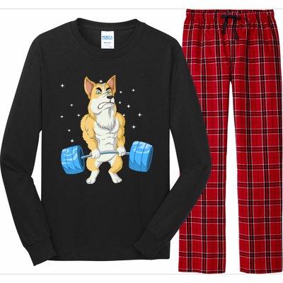 Corgi Weightlifting Long Sleeve Pajama Set