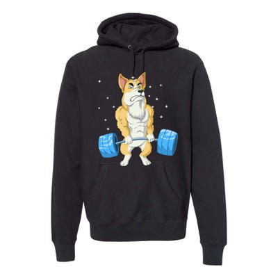 Corgi Weightlifting Premium Hoodie