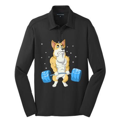 Corgi Weightlifting Silk Touch Performance Long Sleeve Polo