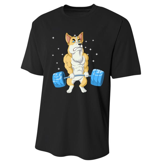 Corgi Weightlifting Performance Sprint T-Shirt