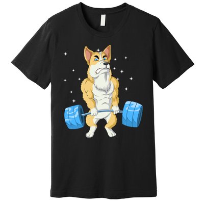 Corgi Weightlifting Premium T-Shirt