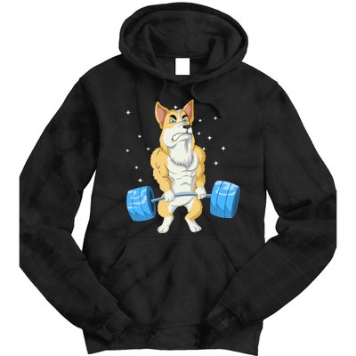 Corgi Weightlifting Tie Dye Hoodie