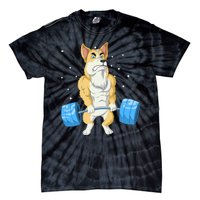 Corgi Weightlifting Tie-Dye T-Shirt