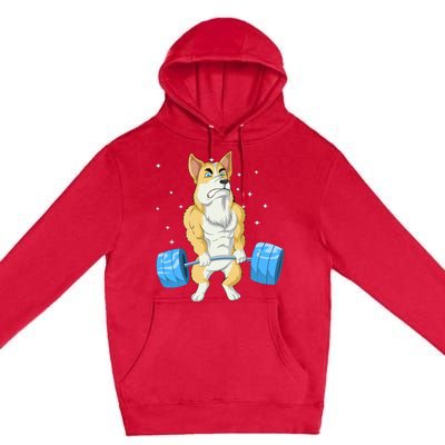 Corgi Weightlifting Premium Pullover Hoodie