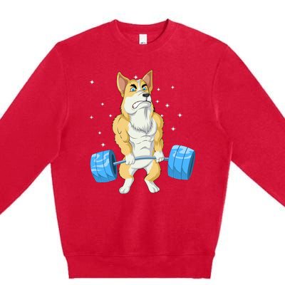 Corgi Weightlifting Premium Crewneck Sweatshirt