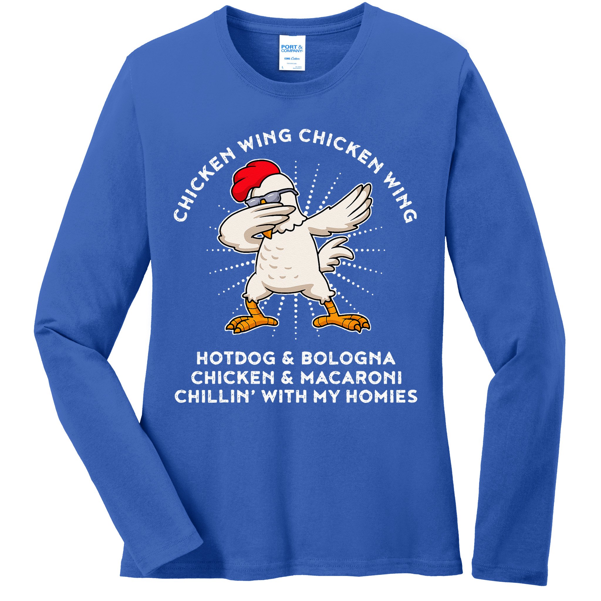 Chicken Wing Chicken Wing Hot Dog Ladies Long Sleeve Shirt