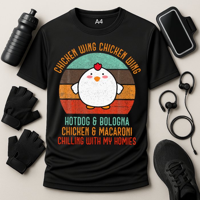 Chicken Wing Chicken Wing Song Lyric Hot Dog Bologna Cooling Performance Crew T-Shirt