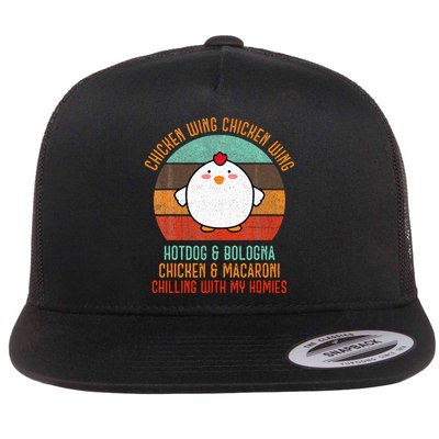 Chicken Wing Chicken Wing Song Lyric Hot Dog Bologna Flatbill Hat