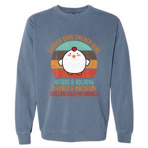 Chicken Wing Chicken Wing Song Lyric Hot Dog Bologna Garment-Dyed Sweatshirt