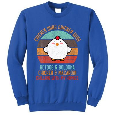 Chicken Wing Chicken Wing Song Lyric Hot Dog Bologna Tall Sweatshirt