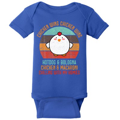 Chicken Wing Chicken Wing Song Lyric Hot Dog Bologna Baby Bodysuit