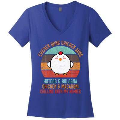 Chicken Wing Chicken Wing Song Lyric Hot Dog Bologna Women's V-Neck T-Shirt