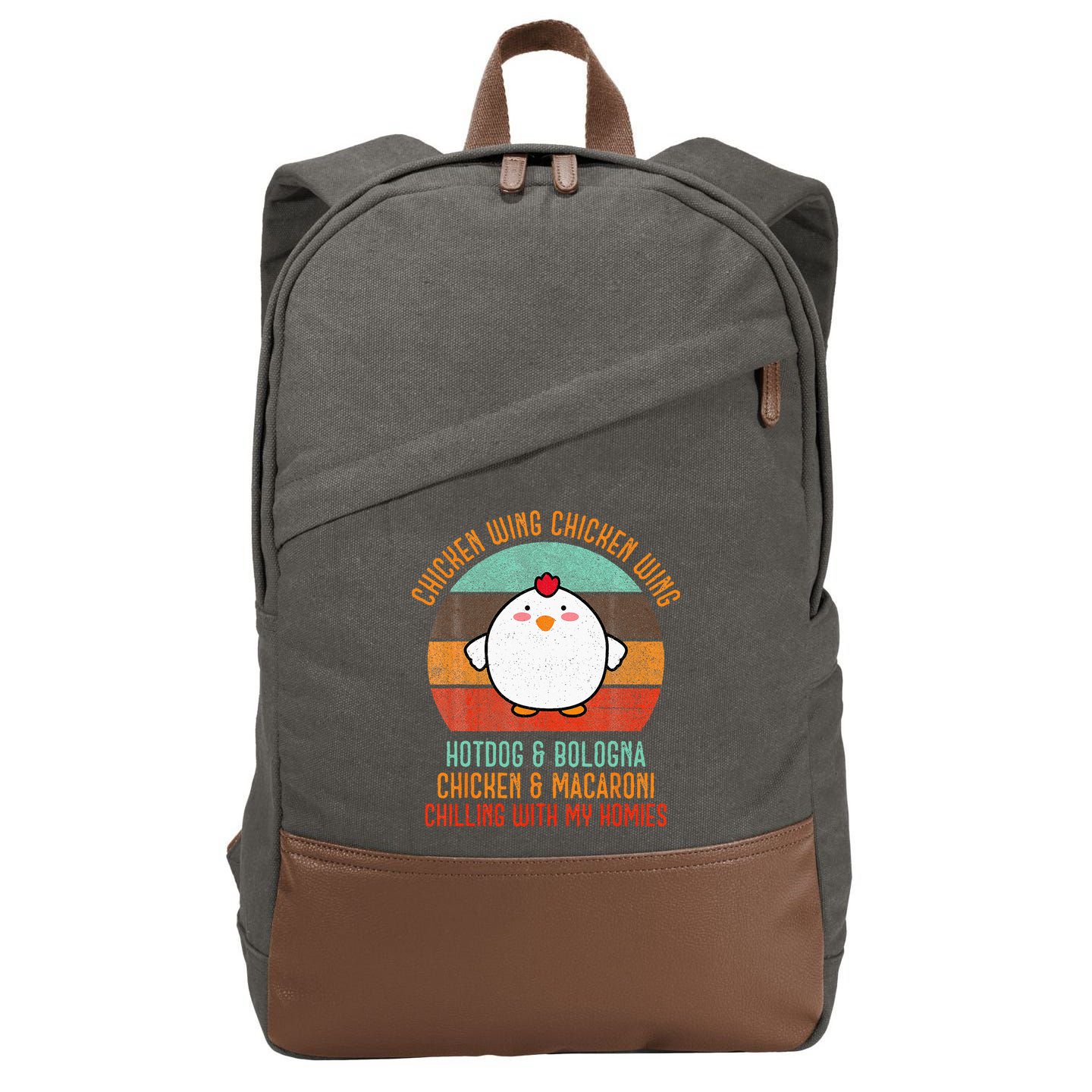 Chicken Wing Chicken Wing Song Lyric Hot Dog Bologna Cotton Canvas Backpack