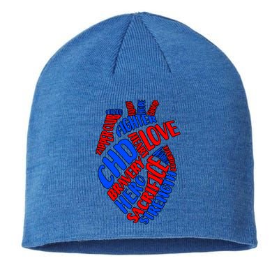 Chd Warrior Congenital Heart Disease Awareness Funny Gift Sustainable Beanie