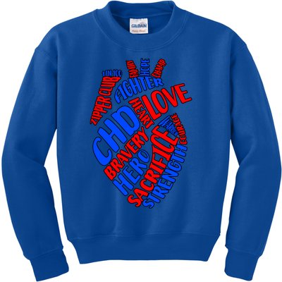 Chd Warrior Congenital Heart Disease Awareness Funny Gift Kids Sweatshirt