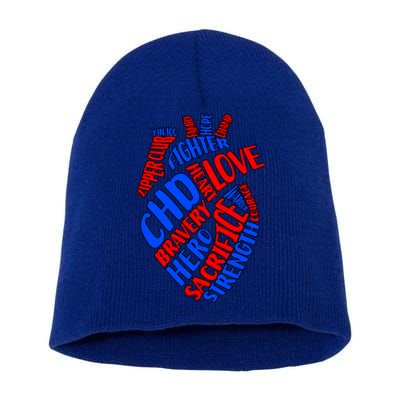 Chd Warrior Congenital Heart Disease Awareness Funny Gift Short Acrylic Beanie