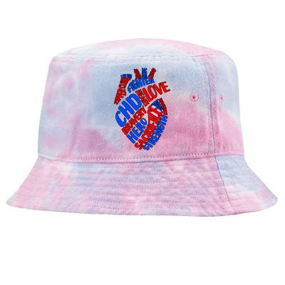 Chd Warrior Congenital Heart Disease Awareness Funny Gift Tie-Dyed Bucket Hat