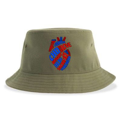 Chd Warrior Congenital Heart Disease Awareness Funny Gift Sustainable Bucket Hat