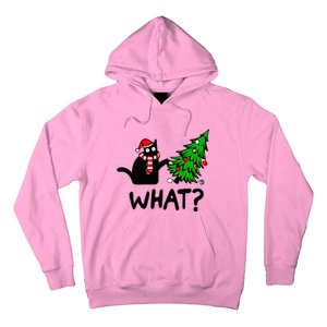 Cat What Christmas Murderous Black Cat Pushing Tree Xmas Gift Hoodie