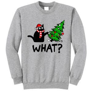 Cat What Christmas Murderous Black Cat Pushing Tree Xmas Gift Sweatshirt