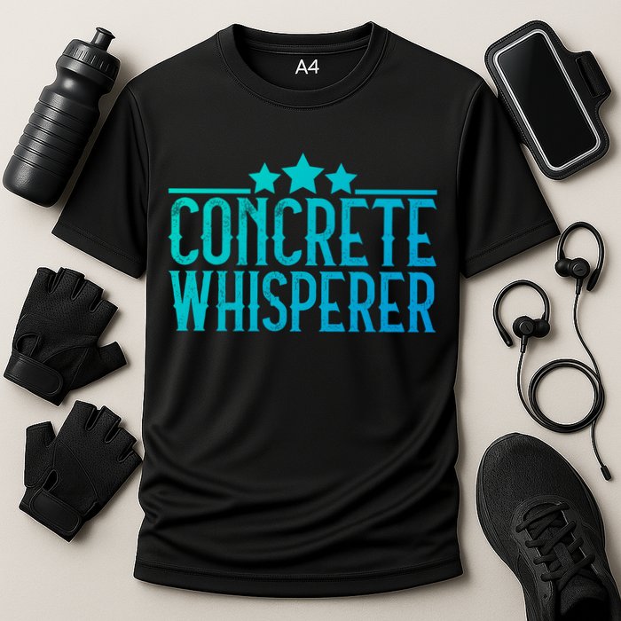 Concrete Whisperer Construction Worker Gift Cooling Performance Crew T-Shirt
